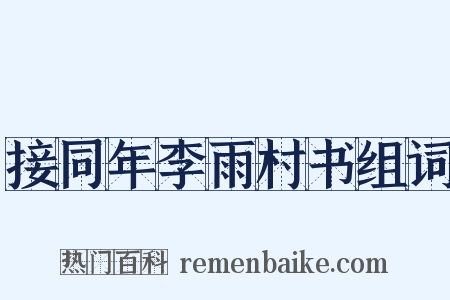 接同年李雨村书组词是什么意思的图片